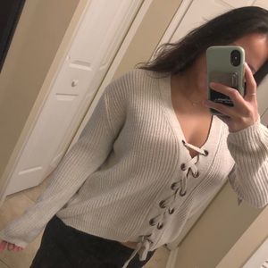 Miracle lace up sweater